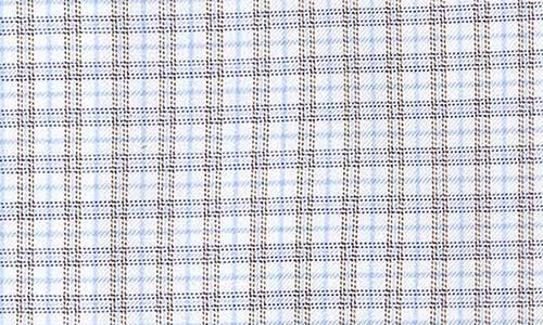 David Donahue Trim Fit Check Cotton Twill Dress Shirt In White