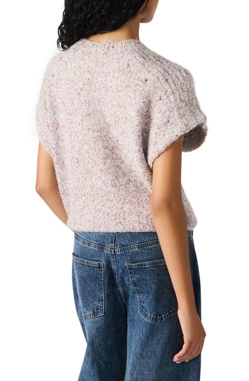 Steve Madden Kieva Cable Stitch Short Sleeve Sweater In Brown