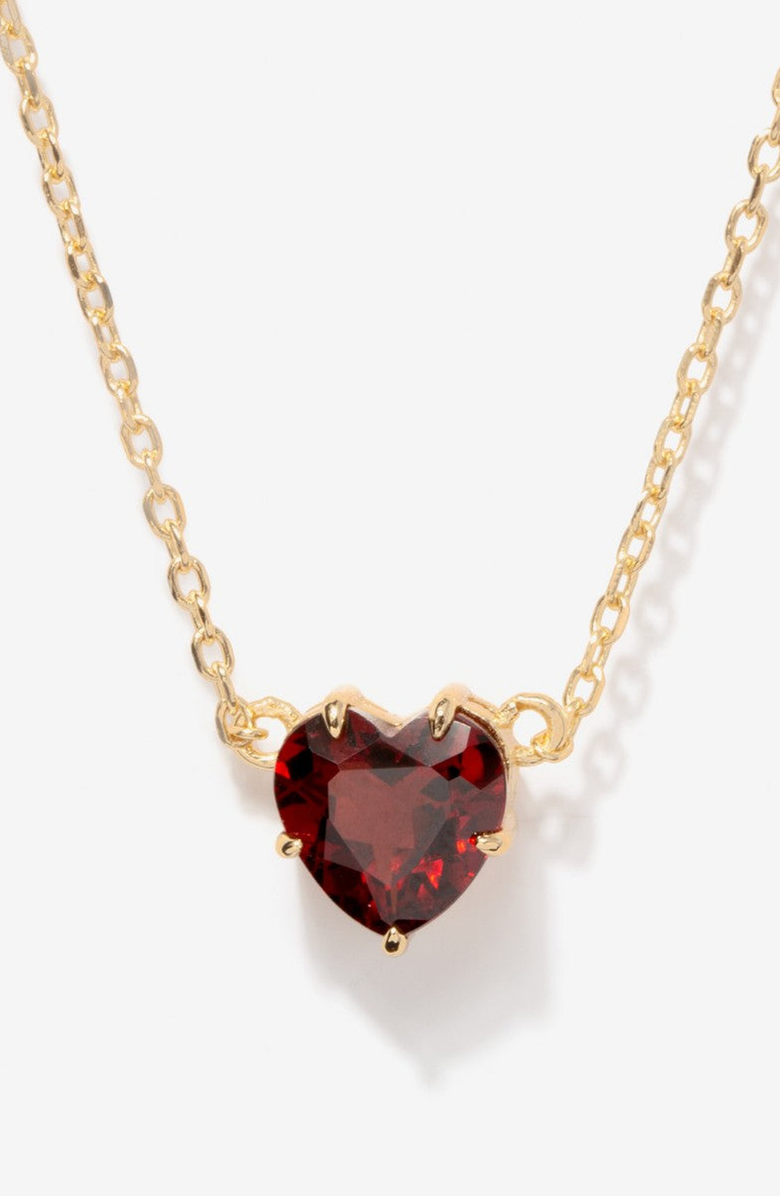 Little Sky Stone Libi Garnet Heart Necklace, Main, color, Garnet Red