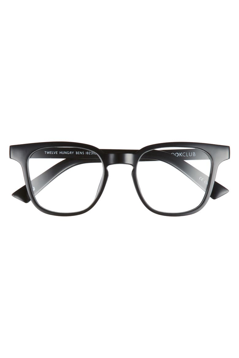 Twelve Hungry Bens 53mm Blue Light Blocking Reading Glasses, Alternate, color, BLACK
