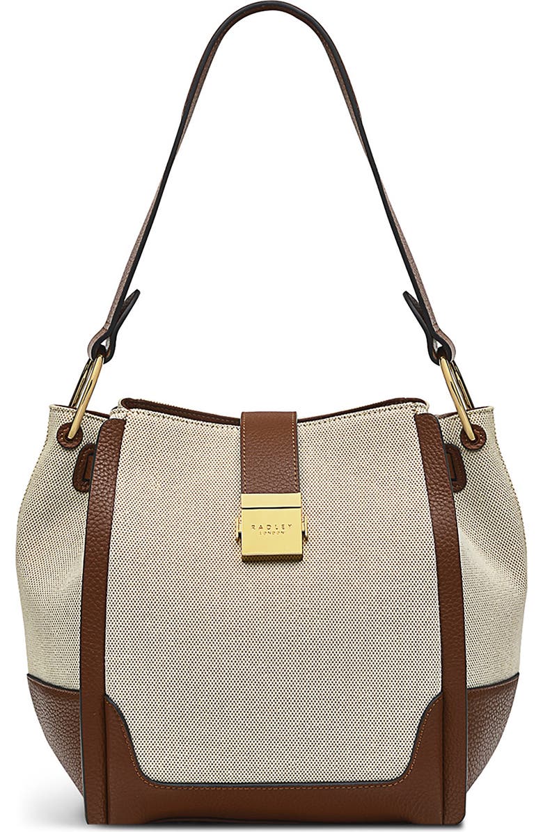 Radley Sloane Street Leather & Canvas Shoulder Bag, Main, color,