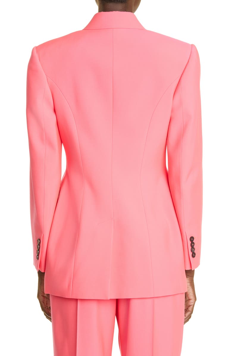 McQueen Alexander McQueen Double Breasted Wool Jacket, Alternate, color, 