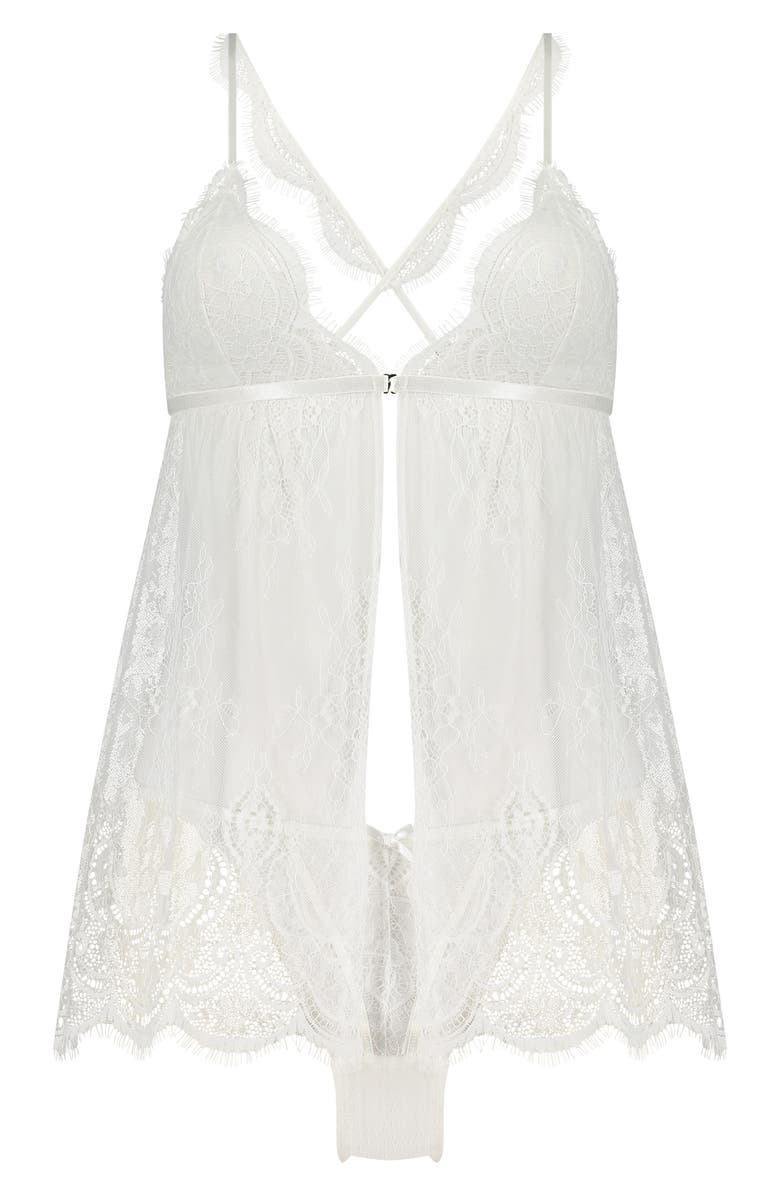 Hunkemöller Bridal Lace Babydoll Chemise, Main, color, 