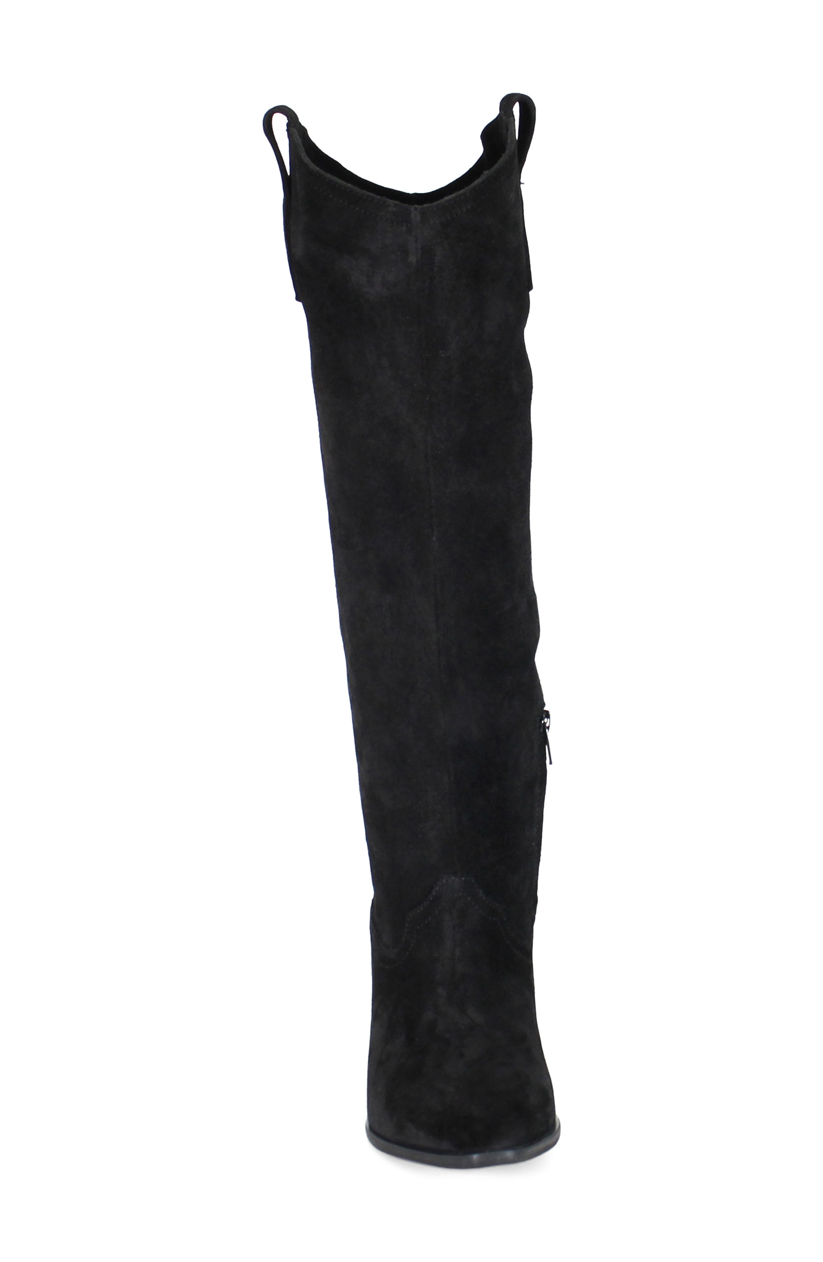 Ame Thyst Leather Tall Boot, Alternate, color, BLACK