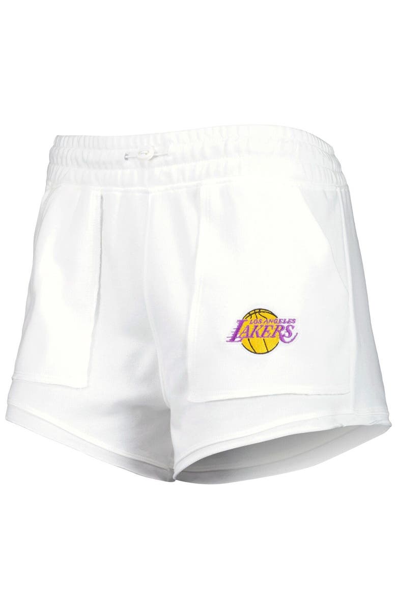 CONCEPTS SPORT Women's Concepts Sport  White Los Angeles Lakers Sunray Shorts, Alternate, color, White