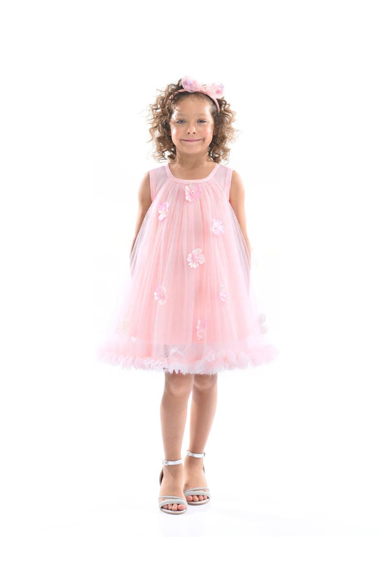 Mimi Tutu Tulle Layered Floral Dress, Main, color, Blush