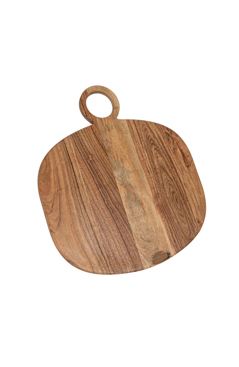Storied Home Oval Acacia Wood Oval Cheese and Cutting Board with Handle, Natural, Main, color, Natural
