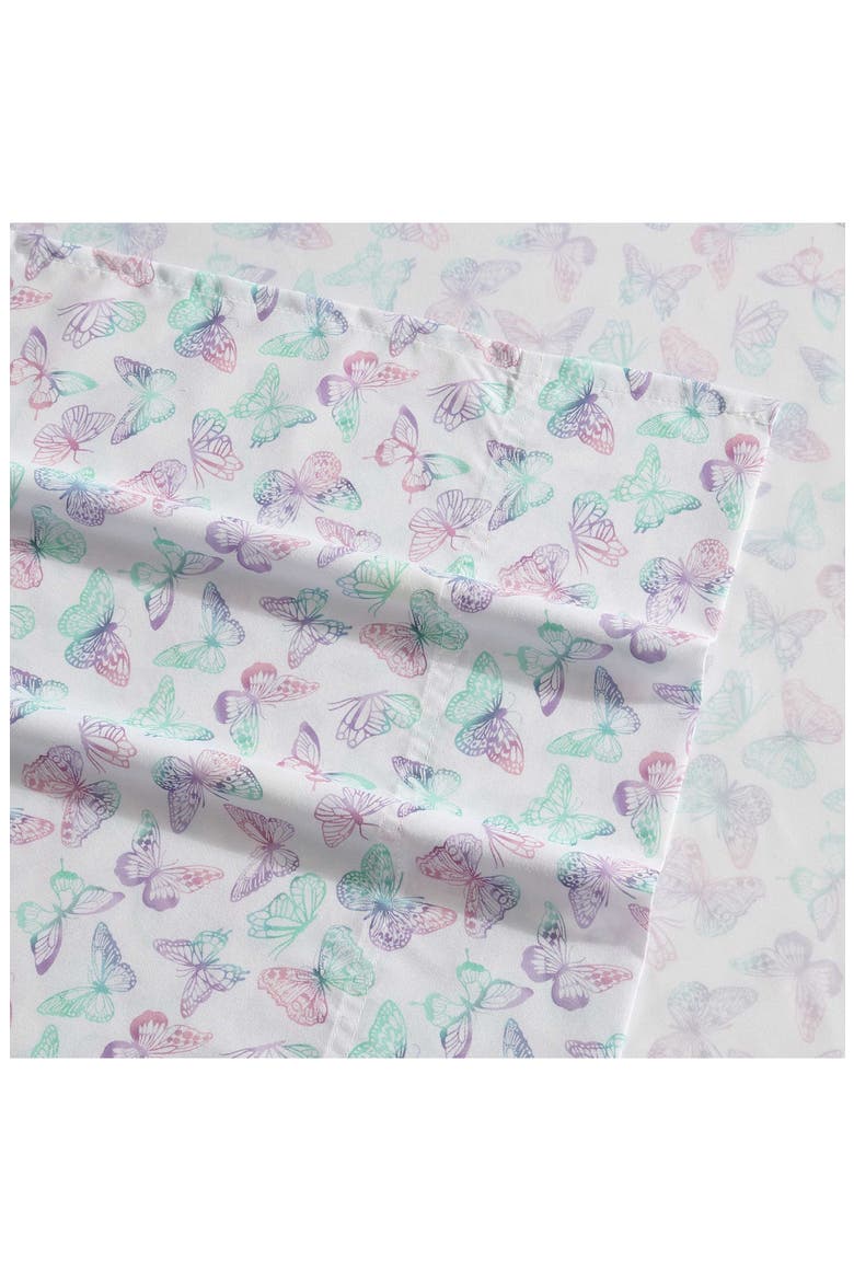 Butterfly Rainbow Sheet Set, Alternate, color, PASTEL PURPLE