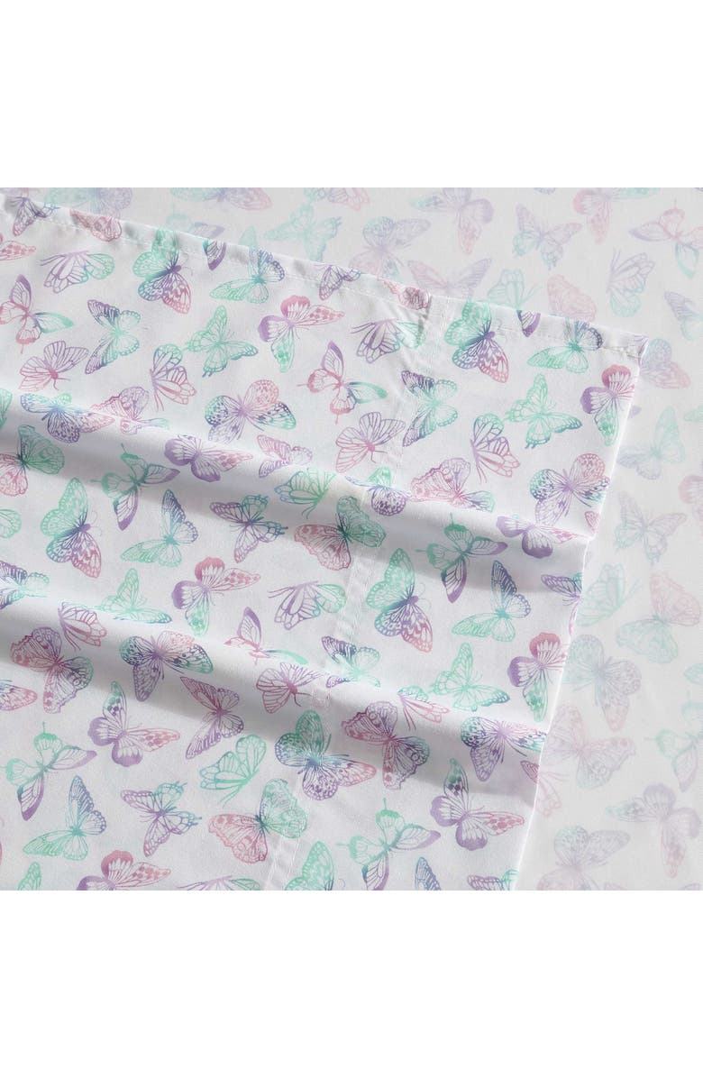 Betsey Johnson Butterfly Rainbow Sheet Set, Alternate, color, Pastel Purple