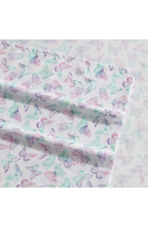 Shop Betsey Johnson Butterfly Rainbow Sheet Set In Pastel Purple