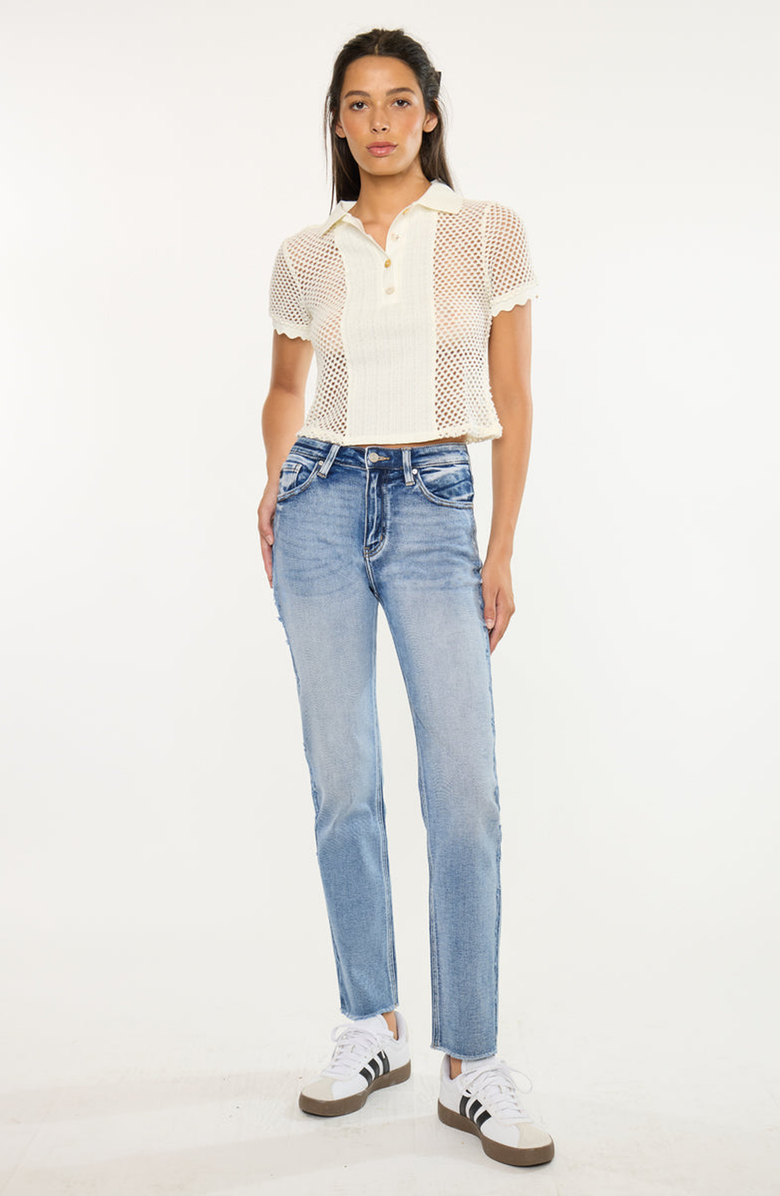 KanCan Sadie High Rise Straight Leg Jeans, Main, color, Medium Wash