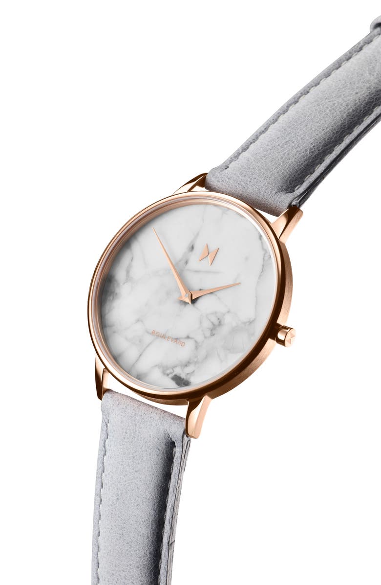 MVMT WATCHES MVMT Boulevard Leather Strap Watch, 38mm, Alternate, color,