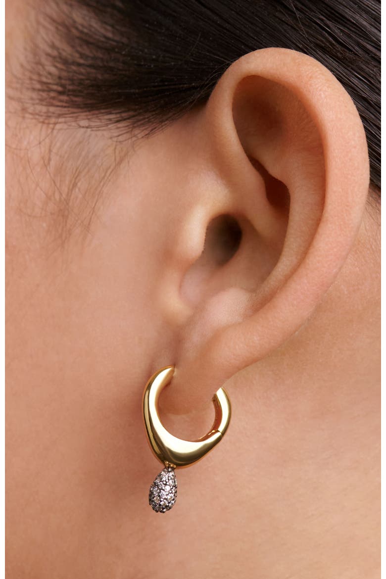 Pavé Lava Single Hoop, Alternate, color, Gold