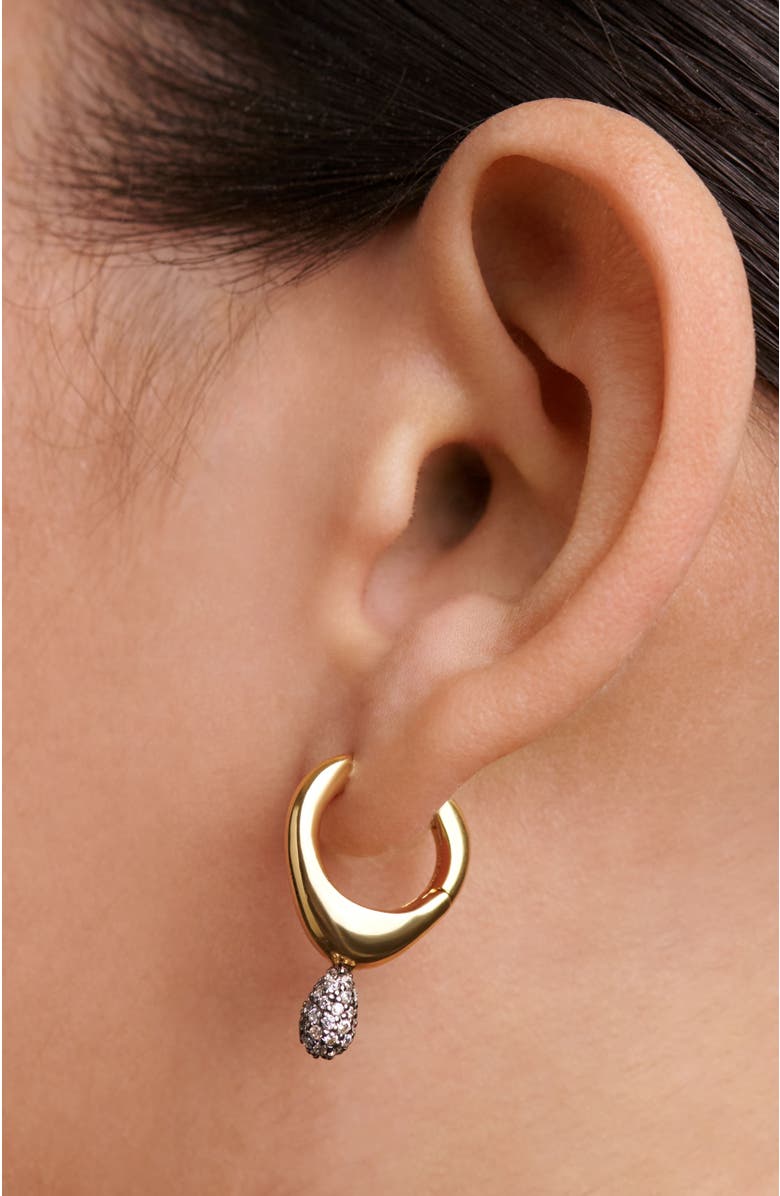 PDPAOLA Pavé Lava Single Hoop, Alternate, color, Gold