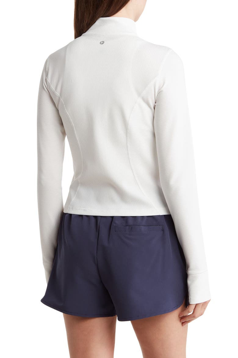 Rib Interlink Zip Front Active Jacket, Alternate, color, EGRET