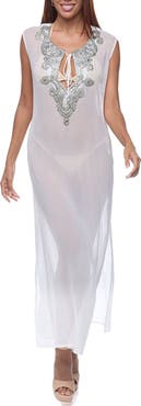 RANEES Embellished Sheer Cover-Up Dress