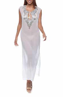Embellished Sheer Cover-Up Dress