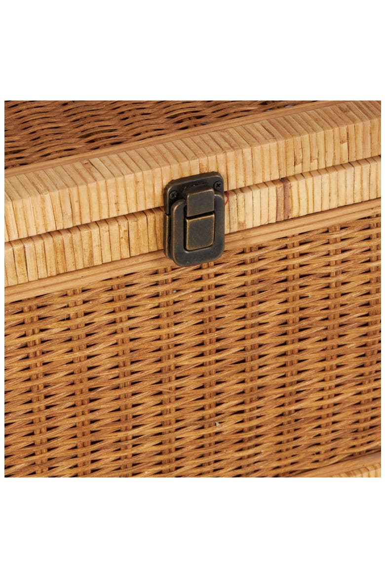 Wood Set of 2 Decorative Rattan Boxes, Alternate, color, BROWN