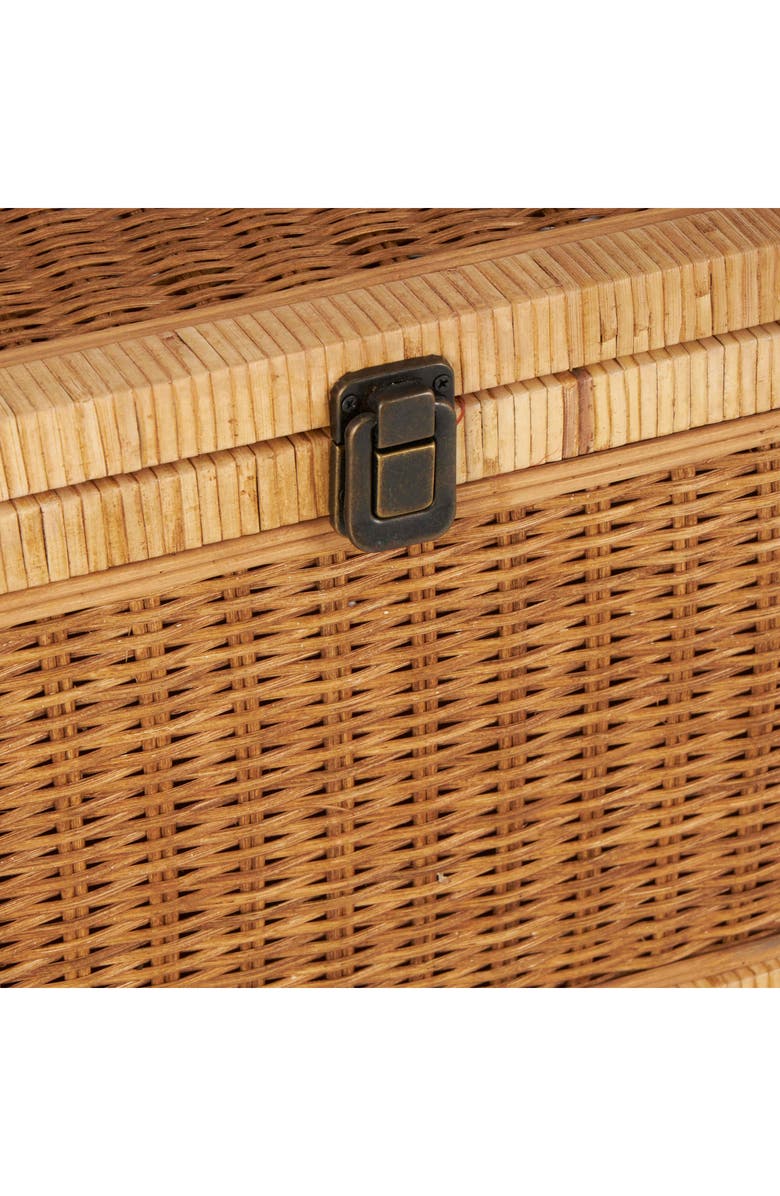 SONOMA SAGE HOME Wood Set of 2 Decorative Rattan Boxes, Alternate, color, Brown