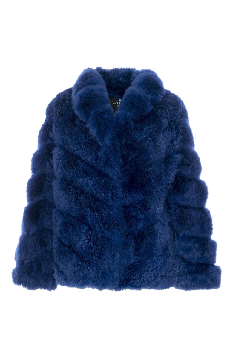 GORSKI Select Genuine Shearling Diagonal Jacket, Alternate, color, Royal Blue