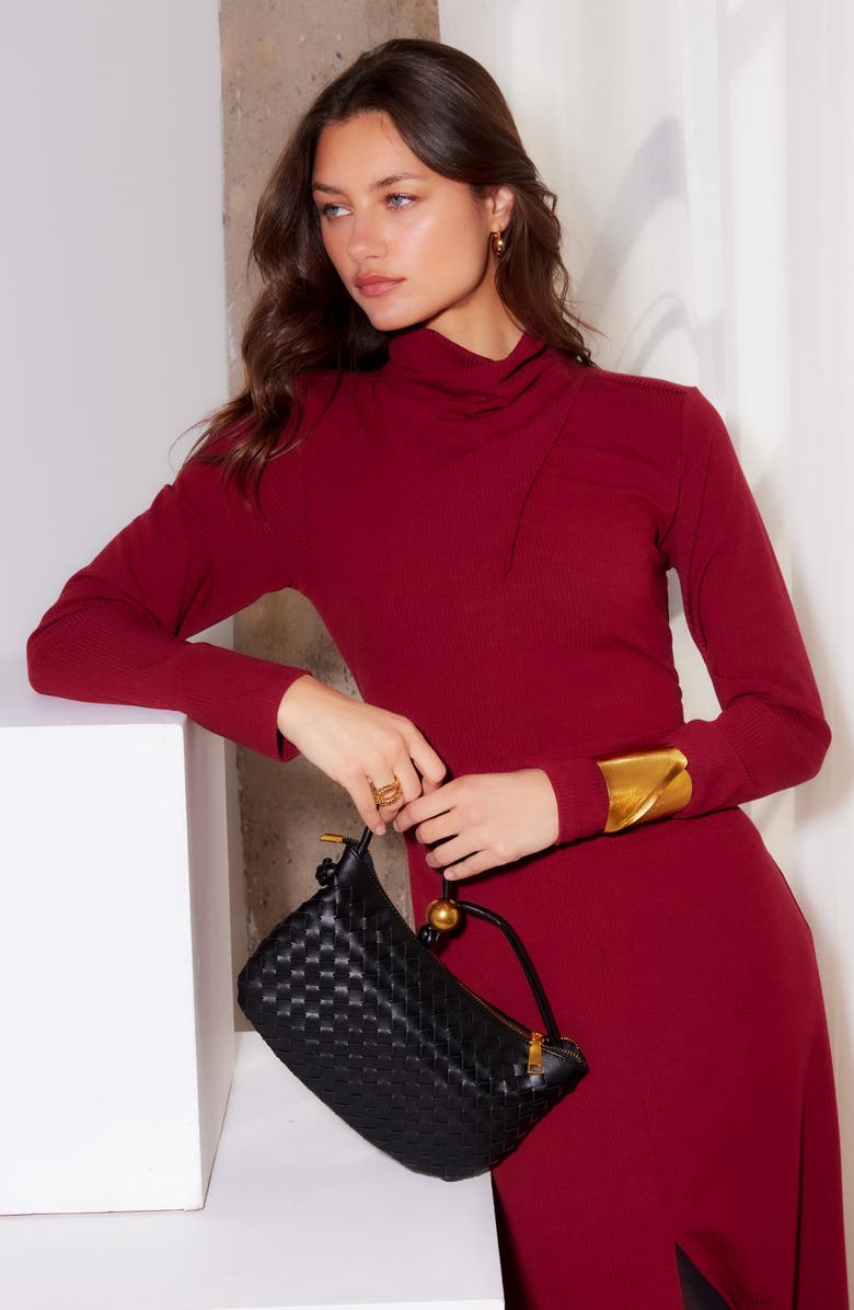 FIFTEEN TWENTY Tasha Turtleneck Long Sleeve Sweater Dress, Alternate, color, Brick