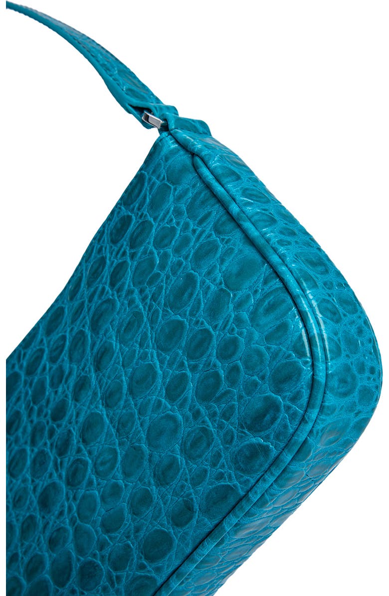 By Far Rachel Croc Embossed Leather Shoulder Bag, Alternate, color,