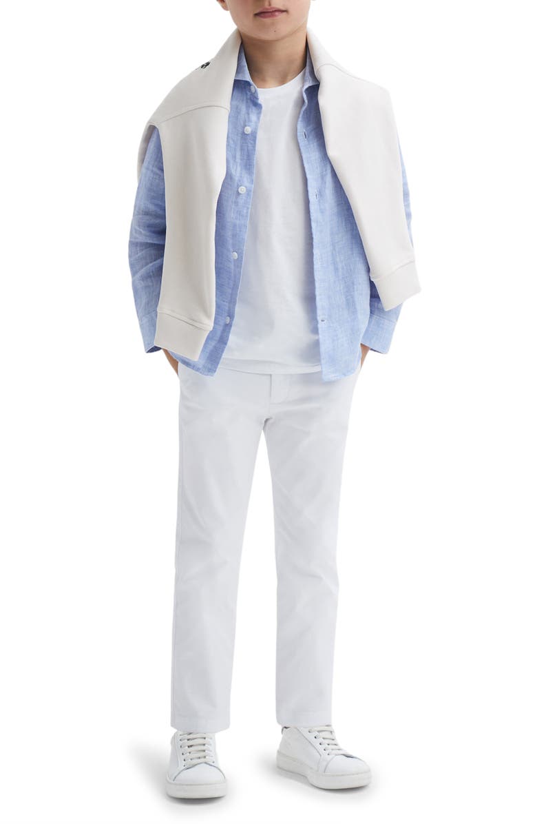 Reiss Kids' Pitch Stretch Cotton Pants, Alternate, color, White