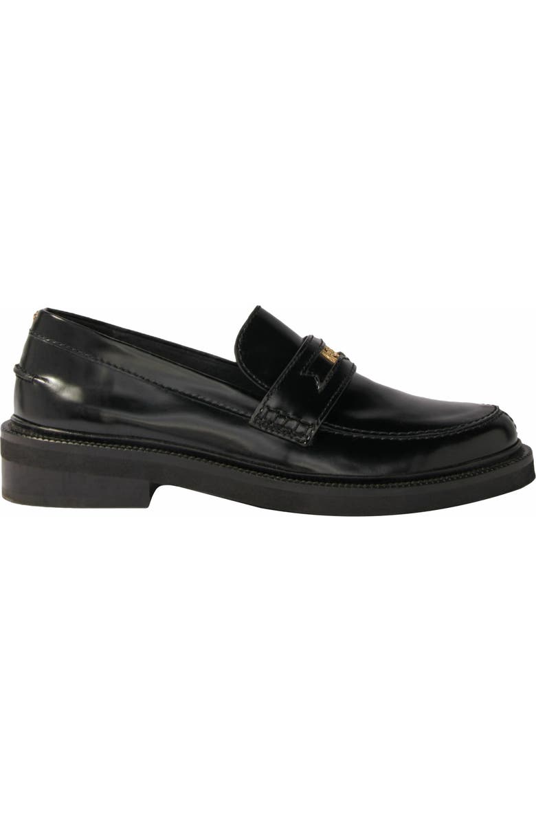 maje Leather loafers, Main, color, Black