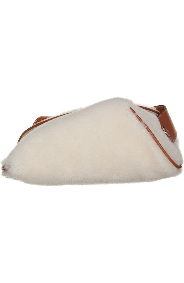 McQueen T-Bar Genuine Shearling Sling Bag, Alternate, color, Cream/ Tan/ Silver