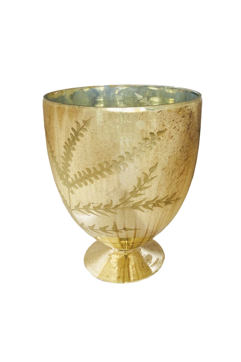 Etched Mercury Glass Footed Vase, Main, color, Copper Finish