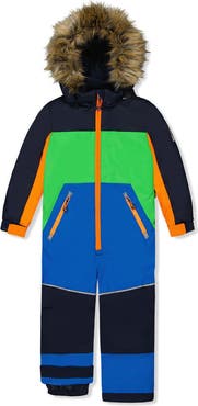 Deux par Deux Discover Colorblock Detachable Hood One Piece Snowsuit
