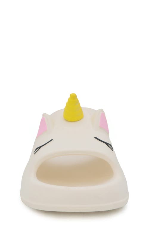 Shop Yoki Kids' Unicorn Slide Sandal In Cream