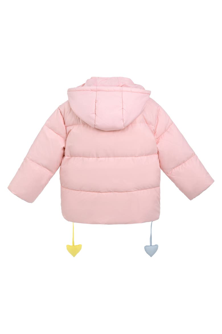 Heart Charm Puffer Jacket, Alternate, color, Pink