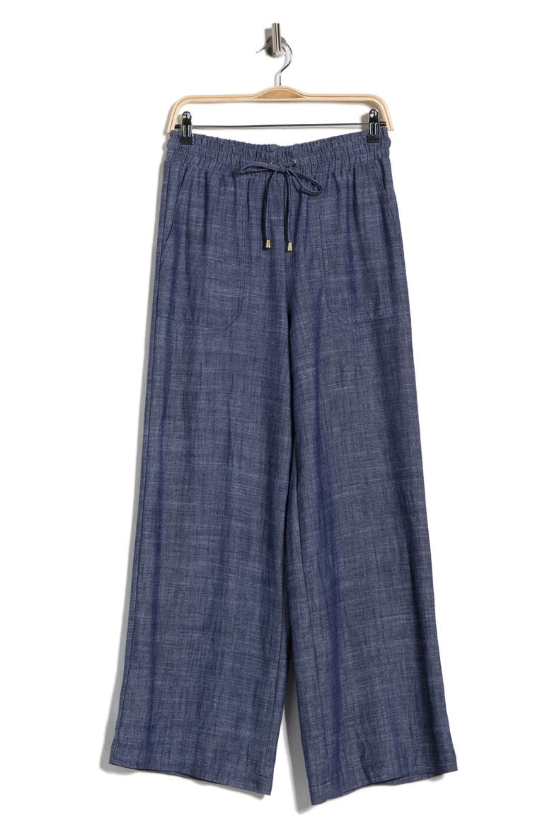 Wide Leg Chambray Pants, Alternate, color, CHAMBRAY BLUE