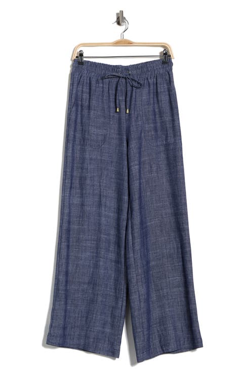 Wide Leg Chambray Pants