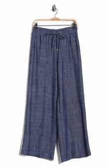 Ellen Tracy Wide Leg Chambray Pants