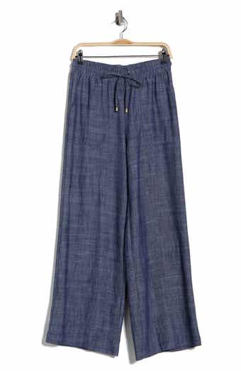 Ellen Tracy Wide Leg Chambray Pants