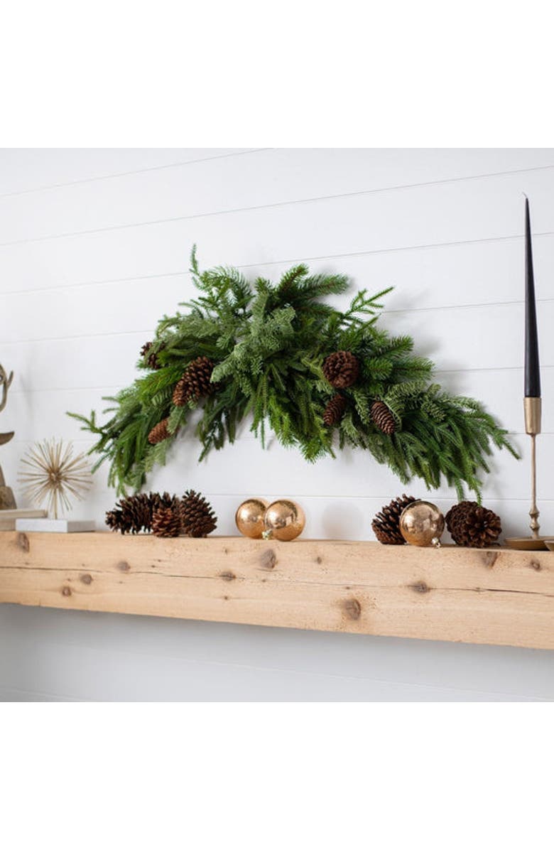 Darby Creek Trading Real Touch Norfolk, Spruce
Juniper Christmas Front Door Holiday Table Swag, Alternate, color, Green