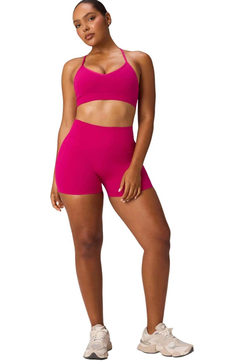 Seamless Scrunch 4'' Short, Alternate, color, Lush Berry