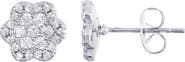 Adornia Pavé Cubic Zirconia Flower Halo Stud Earrings