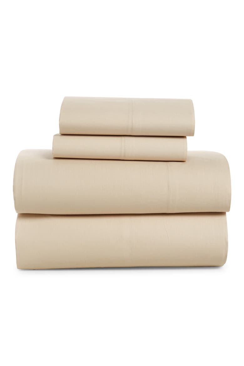 Cotton Percale 4-Piece Bed Sheet Set, Main, color, TURTLEDOVE