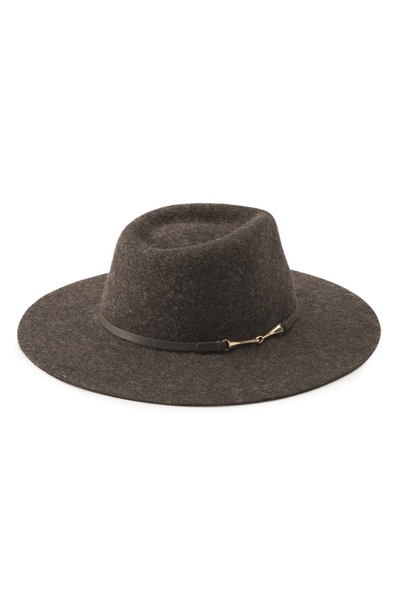 Helen Kaminski Claude Merino Wool Felt Fedora, Alternate, color, Chocolate