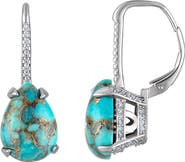 FZN Sterling Silver Turquoise Drop Earrings