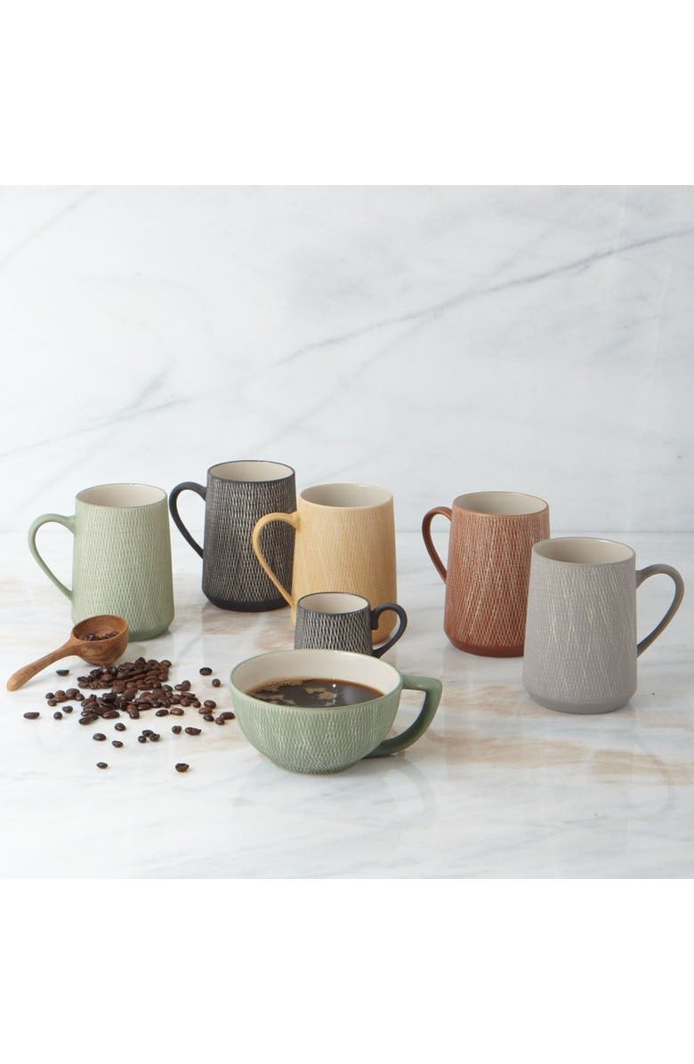Be Home Crosshatch Mugs - Set of 4, Alternate, color, Rust