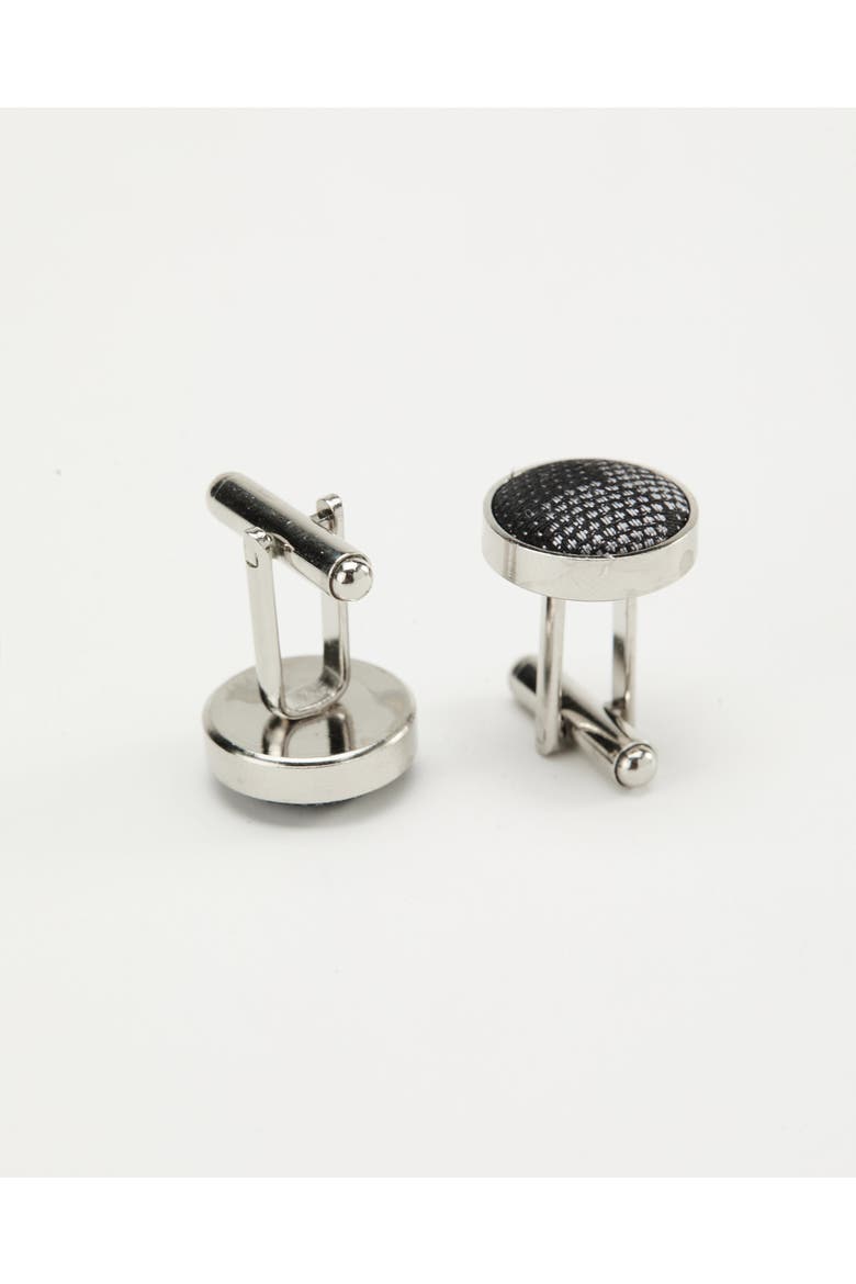 Hexloop Silk Cufflinks, Alternate, color, Charcoal