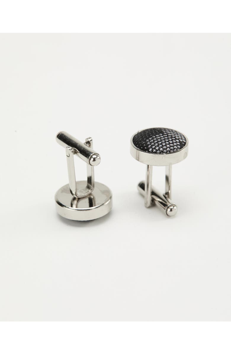 Knottery & Co Hexloop Silk Cufflinks, Alternate, color, Charcoal