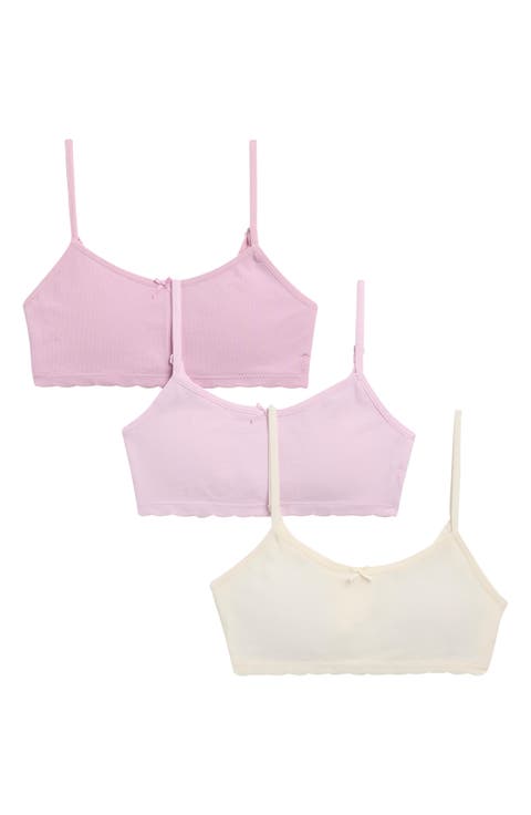 Kids' 3-Pack Seamless Ribbed Bralettes