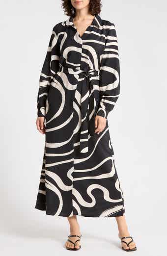 Long Sleeve Print Shirtdress