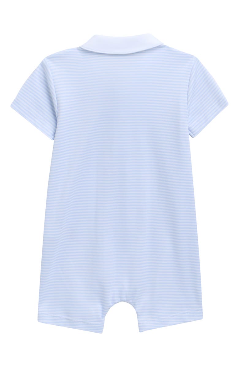 Kissy Kissy Embroidered Pima Cotton Romper, Alternate, color, Light Blue