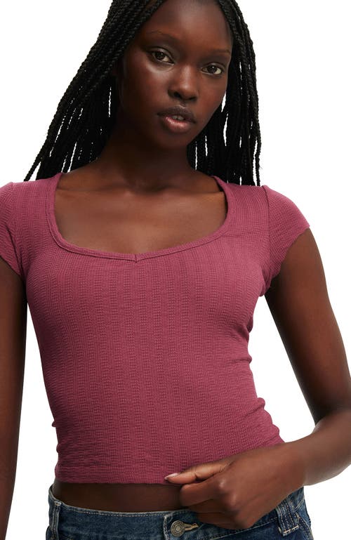 Cotton On Hailey Textured Short Sleeve In Purple